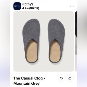 Rothy’s casual clog size 9. Mountain Grey.